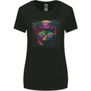 A Cool Retro Cat Womens Wider Cut T-Shirt Black