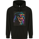A Cool Rottweiler With Glasses Dog Childrens Kids Hoodie Black