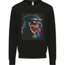 A Cool Rottweiler With Glasses Dog Kids Sweatshirt Jumper Black