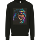 A Cool Rottweiler With Glasses Dog Mens Sweatshirt Jumper Black
