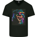 A Cool Rottweiler With Glasses Dog Mens V-Neck Cotton T-Shirt Black