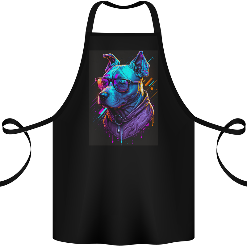 A Cool Staffy Staffordshire Bull Terrier Dog Cotton Apron 100% Organic Black