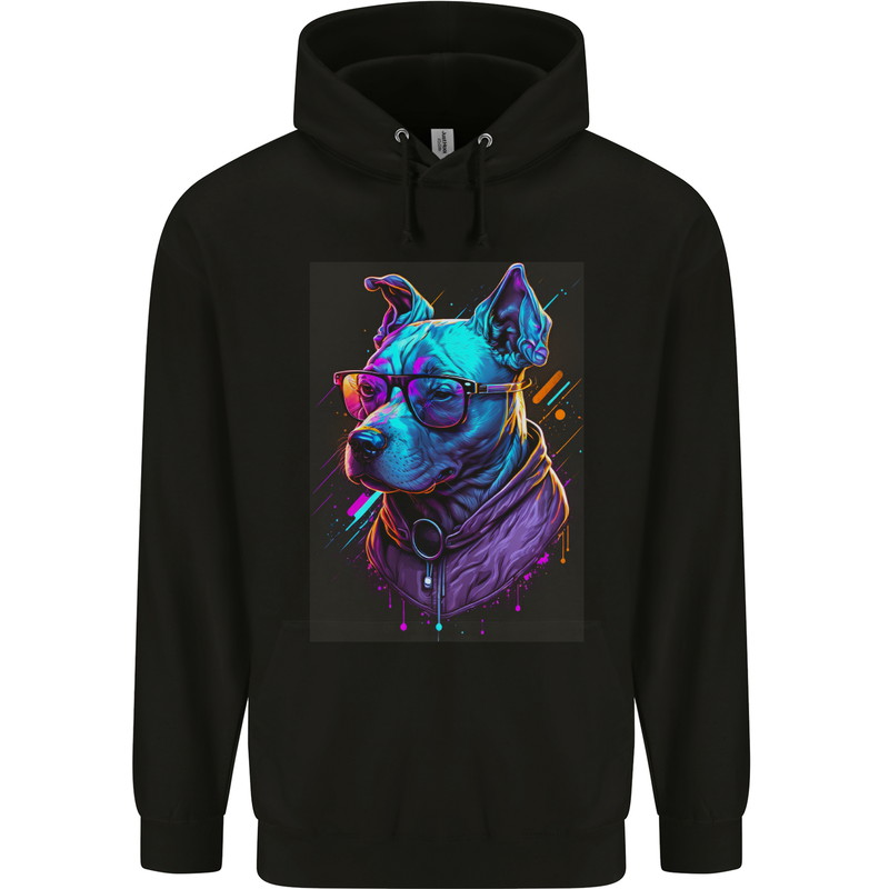 A Cool Staffy Staffordshire Bull Terrier Dog Mens 80% Cotton Hoodie Black
