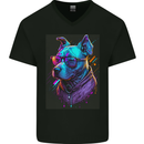 A Cool Staffy Staffordshire Bull Terrier Dog Mens V-Neck Cotton T-Shirt Black