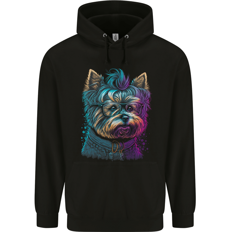 A Cool Yorkie Yorkshire Terrier Female Dog Childrens Kids Hoodie Black