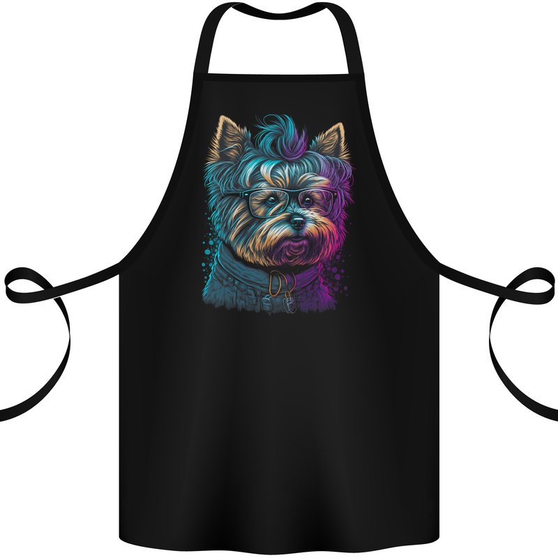A Cool Yorkie Yorkshire Terrier Female Dog Cotton Apron 100% Organic Black