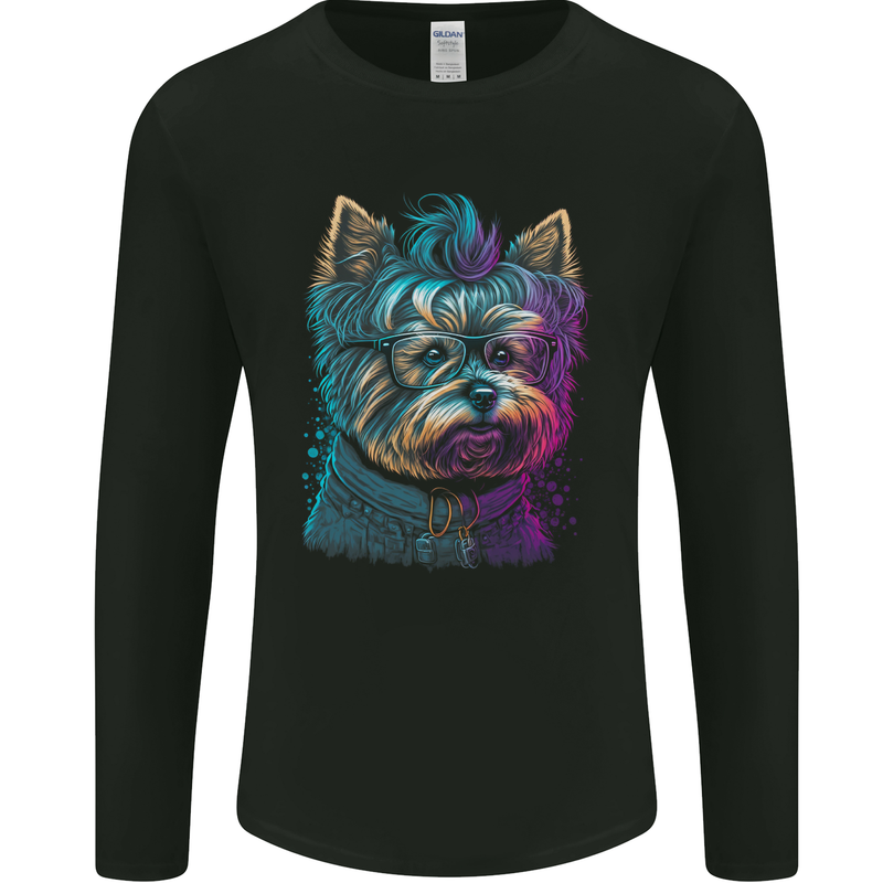A Cool Yorkie Yorkshire Terrier Female Dog Mens Long Sleeve T-Shirt Black