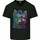 A Cool Yorkie Yorkshire Terrier Female Dog Mens V-Neck Cotton T-Shirt Black