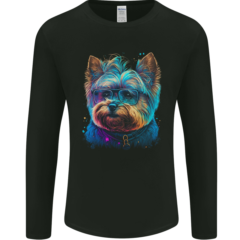 A Cool Yorkie Yorkshire Terrier Male Dog Mens Long Sleeve T-Shirt Black