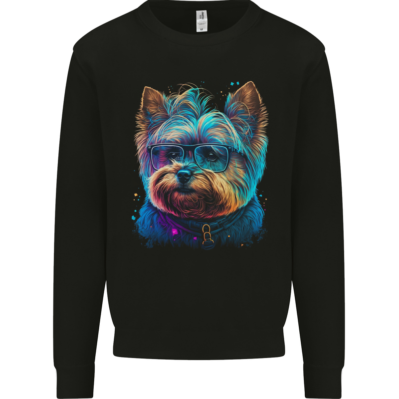 A Cool Yorkie Yorkshire Terrier Male Dog Mens Sweatshirt Jumper Black