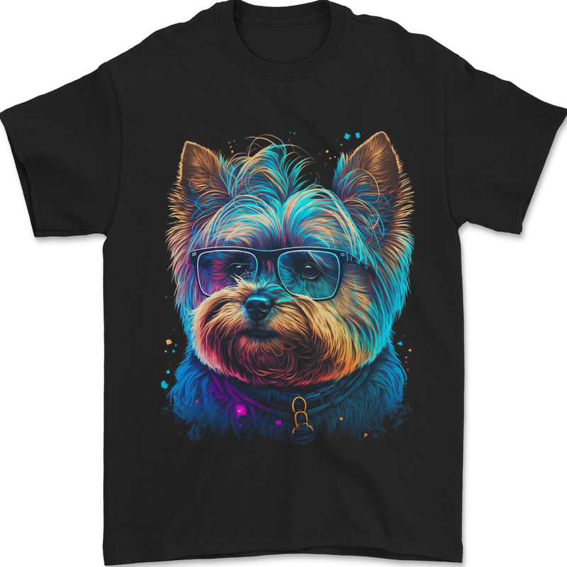 A Cool Yorkie Yorkshire Terrier Male Dog Mens T-Shirt 100% Cotton Black