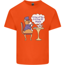 A Corgi Dog Drinking Tea Kids T-Shirt Childrens Orange