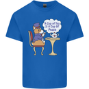 A Corgi Dog Drinking Tea Kids T-Shirt Childrens Royal Blue