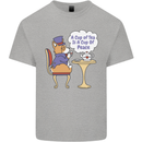 A Corgi Dog Drinking Tea Kids T-Shirt Childrens Sports Grey