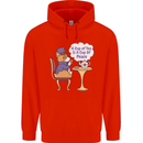 A Corgi Dog Drinking Tea Mens 80% Cotton Hoodie Bright Red