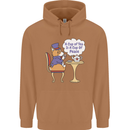 A Corgi Dog Drinking Tea Mens 80% Cotton Hoodie Caramel Latte
