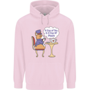 A Corgi Dog Drinking Tea Mens 80% Cotton Hoodie Light Pink