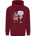 A Corgi Dog Drinking Tea Mens 80% Cotton Hoodie Maroon