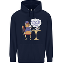 A Corgi Dog Drinking Tea Mens 80% Cotton Hoodie Navy Blue