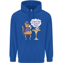 A Corgi Dog Drinking Tea Mens 80% Cotton Hoodie Royal Blue