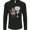 A Corgi Dog Drinking Tea Mens Long Sleeve T-Shirt Black