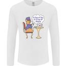 A Corgi Dog Drinking Tea Mens Long Sleeve T-Shirt White