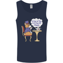 A Corgi Dog Drinking Tea Mens Vest Tank Top Navy Blue