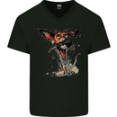 A Crazy Dog Jack Russell Mens V-Neck Cotton T-Shirt Black