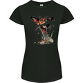 A Crazy Dog Jack Russell Womens Petite Cut T-Shirt Black