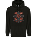 A Cross With Roses Mens 80% Cotton Hoodie Black