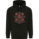 A Cross With Roses Mens 80% Cotton Hoodie Black