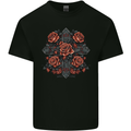 A Cross With Roses Mens Cotton T-Shirt Tee Top Black