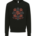 A Cross With Roses Mens Sweatshirt Jumper Black