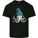 A Cute Baby Octopus in a Hat Scuba Diving Mens Cotton T-Shirt Tee Top Black