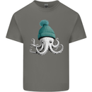 A Cute Baby Octopus in a Hat Scuba Diving Mens Cotton T-Shirt Tee Top Charcoal