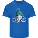 A Cute Baby Octopus in a Hat Scuba Diving Mens Cotton T-Shirt Tee Top Royal Blue