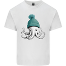 A Cute Baby Octopus in a Hat Scuba Diving Mens Cotton T-Shirt Tee Top White