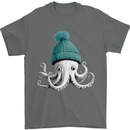 A Cute Baby Octopus in a Hat Scuba Diving Mens T-Shirt 100% Cotton Charcoal