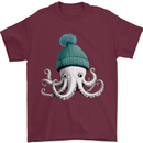 A Cute Baby Octopus in a Hat Scuba Diving Mens T-Shirt 100% Cotton Maroon