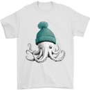 A Cute Baby Octopus in a Hat Scuba Diving Mens T-Shirt 100% Cotton White