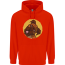 A Cute Boxer Dog Puppy Mens 80% Cotton Hoodie Bright Red