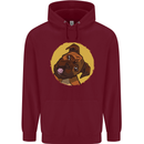 A Cute Boxer Dog Puppy Mens 80% Cotton Hoodie Maroon
