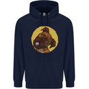 A Cute Boxer Dog Puppy Mens 80% Cotton Hoodie Navy Blue