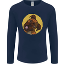 A Cute Boxer Dog Puppy Mens Long Sleeve T-Shirt Navy Blue