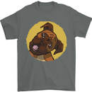 A Cute Boxer Dog Puppy Mens T-Shirt 100% Cotton Charcoal