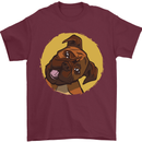 A Cute Boxer Dog Puppy Mens T-Shirt 100% Cotton Maroon