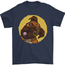 A Cute Boxer Dog Puppy Mens T-Shirt 100% Cotton Navy Blue