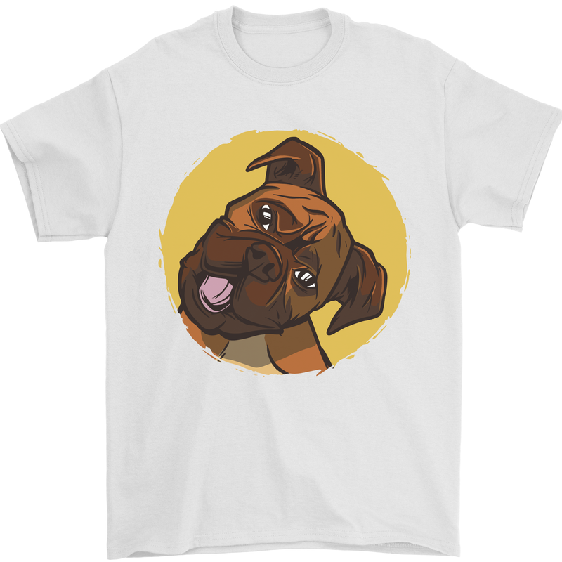 A Cute Boxer Dog Puppy Mens T-Shirt 100% Cotton White