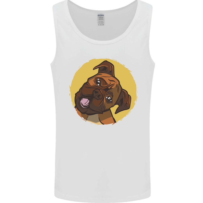 A Cute Boxer Dog Puppy Mens Vest Tank Top White