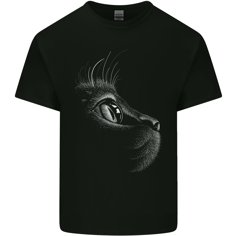 A Cute Cat Face Kids T-Shirt Childrens Black